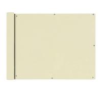 Fisinber Frangivista per balcone, 90 x 600 cm, in tessuto Oxford, con occhielli, protezione dal vento e dagli sguardi indiscreti, per balcone, ringhiera, recinzione da giardino, terrazza, colore crema