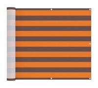 Fisinber Frangivista per balcone, colore arancione e marrone, 100 x 500 cm, in tessuto Oxford, protezione da vento e sguardi indiscreti, per balcone, giardino e terrazza, motivo a righe, resistente