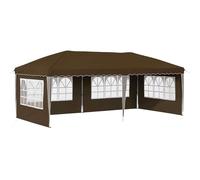 Fisinber Gazebo pieghevole da 3 x 6 m, con 4 pareti laterali, regolabile in altezza, stabile gazebo per feste in giardino, mercato delle pulci, campeggio ed eventi, tortora, 575 x 289 x 245 cm
