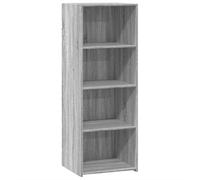 Fisinber Mobiletto alto grigio sonoma, 45 x 41 x 124 cm, in legno | Armadio sottile multiuso per soggiorno e camera da letto. Struttura stabile con fissaggio a parete e molto spazio.