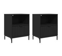 Fisinber Set di 2 comodini, 49 x 36 x 61 cm, in legno | Tavolini moderni per camera da letto con 2 cassetti e ripiani per un utile spazio nella vita di tutti i giorni.