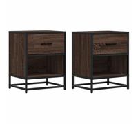 Fisinber Set di 2 comodini marroni, effetto rovere, 40 x 31 x 50 cm, in | Tavolini compatti per camera da letto con cassetto e scomparto aperto. Design senza tempo per una casa elegante.