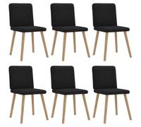 Fisinber Set di 6 sedie da pranzo imbottite da cucina, colore nero | L'imbottitura morbida e le gambe in legno stabili offrono comfort per la sala da pranzo, il soggiorno o la camera degli