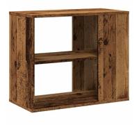 Fisinber Tavolino effetto legno anticato, 60 x 30 x 50 cm, libreria | Comodino compatto con 2 ripiani per soggiorno e camera da letto, design facile da pulire con protezione antiribaltamento.