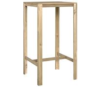 Fisinber Tavolo da bar, 60 x 60 x 110 cm, in legno di pino, per balcone | Tavolo compatto in legno per ore accoglienti sulla terrazza o in giardino, ideale come tavolino per feste.