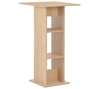 Fisinber Tavolo da bar color quercia, 60 x 60 x 110 cm, con 2 ripiani | Tavolo da bistrot compatto per cucina e sala da pranzo con due scomparti per bicchieri, bottiglie e accessori.
