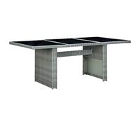 Fisinber Tavolo da giardino in polyrattan, 200 x 100 cm, tavolo da pranzo con vetro temperato