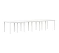 Fisinber Tavolo da giardino in polyrattan, 350 x 100 x 74 cm, bianco | Robusto tavolo da terrazza per il giardino con robusta struttura in acciaio e struttura facile da pulire