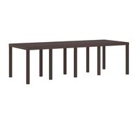 Fisinber Tavolo da giardino in polyrattan, marrone, 250 x 100 x 73 cm | Robusto tavolo da terrazza per il giardino con robusta struttura in acciaio e aspetto intrecciato facile da pulire per un