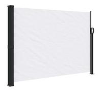 Fisinber Tenda da sole laterale estensibile, colore bianco, 140 x 600 cm, protezione dagli sguardi indiscreti e dal vento, per balcone, terrazza e giardino, divisorio estensibile con telaio robusto
