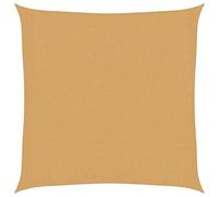 Fisinber Tenda parasole quadrata, 2,5 x 2,5 m, resistente tessuto HDPE 160 g/m², con corde, per giardino, terrazza, balcone e piscina, colore sabbia