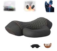 Fisiorest 3 in 1 Neck Massager,3 in 1 Neck Massager Pillow,Fisiorest Relief Massager For Neck,Cuscino Cervicale Con Calore E Trazione,Alleviare Dolore Muscolare for Sleep Aid (Black)