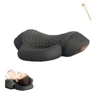 Fisiorest 3 in 1 Neck Massager, Pillow Massage Neck Hump with Traction Heat, for Stretcher Massage Relaxer, Memory Foam Pillows (Dark Grey)