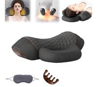 Fisiorest Massaggiatore Per Il Collo 3in1, Fisiorest Relief Massager For Neck, Cuscino Cervicale Con Calore E Trazione, Massaggio Profondo Rilassamento, Alleviare Dolore Muscolare&Tensione (Black)