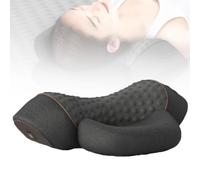 Fisiorest The 3-in-1 Neck Massager, Core Hero 3-in-1 Neck Massage Pillow, Ergonomic Design Neck Massager Pillow, Adjustable Memory Foam Pillowslifting Airbag with Heat (black)