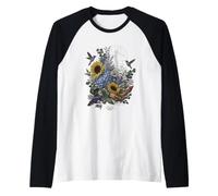 Fisioterapista Colibrì Girasole Maglia con Maniche Raglan