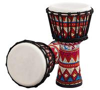 FISISZ Djembe Drum Bongo Tamburo, Djembe Intagliato A Mano, Bongo Djembé in Pelle di Capra, per Bambini Professionisti (Blanco : Red, Size : 10in)