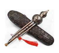 FISISZ Strumento Tradizionale Cinese di Hulusi, Metallo in Bronzo in Metallo Zucca in Metallo, Professionale Giocando for principiante Strumento Musicale (Blanco : C Key)
