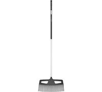Fiskars Scopa per foglie con denti molto resistenti, Lunghezza: 176 cm, Larghezza: 49 cm, Nero/Arancione, Alluminio/Plastica, L, Xact, 1027037