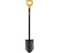 Vanga da giardiniere Fiskars per terreni morbidi e poco sassosi, rotonda, lunghezza 116,6 cm, lama in acciaio di alta qualità/manico in plastica, nero/arancione, Solid, 11066716
