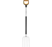 Fiskars Forcone per Terreni Duri e Sassosi, Con 4 Rebbi, Lunghezza: 120 cm, Rebbi in Acciaio di Qualità/Manico in Plastica Rinforzata con Fibra di Vetro, Nero/Arancione, Solid, Xact, 1070716