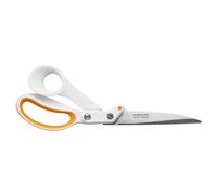 Fiskars Amplify RazorEdge Forbici da Sarto Per Destrimani, Lunghezza: 25 cm, Lama in Acciaio Inox/Manici in Plastica, Bianco/Arancio, 1070082