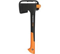 Fiskars Ascia da Taglio Universale, Inclusa Protezione per Trasporto, Lunghezza: 44 cm, Rivestimento Antiaderente, Lama in Acciaio di Qualità/Manico in Fibra di Vetro, Nero/Arancione, X10-S, 1015619