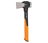 Fiskars Ascia Pro IsoCore S per Spaccare Pezzi di Tronco, Utilizzabile come Martello per Conficcare Cunei nel Terreno, Lunghezza: 36 cm, Peso: 730 g, Incluso Fodero, Nero/Arancione, 1062936