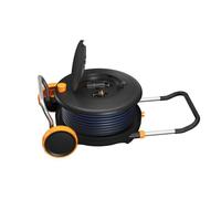 Fiskars Comfort Carrello Avvolgitubo L, Set All-Inclusive per Irrigazione, Portata 31,5 m, Avvolgimento Automatico, Tubo in Misura Universale (Ø 13 mm), Connettore Universale per Rubinetto, 1071670