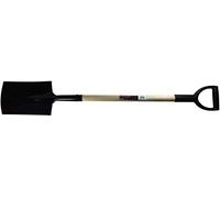 Fiskars Badile per Sollevare e Spostare Neve e Altri Materiali, Lunghezza: 123 cm, Lama in Acciaio e Manico in Legno, Nero, Solid, 1014818