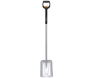 Fiskars Badile Telescopico per Sollevare e Spostare Neve e Altri Materiali, Lunghezza: 121 - 140 cm, Lama in Resistente Acciaio al Boro, Nero/Arancione, Xact, 1066734