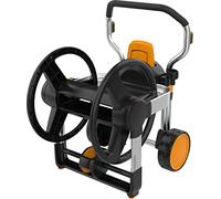Fiskars Carrello Avvolgitubo Manuale XL con Ruote, Senza Tubo, Riavvolgimento Manuale, Rotazione a 360°, Posizionamento Orizzontale, 1062257