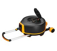 Fiskars Carrello XL con Ruote, Set All-Inclusive per Irrigazione, Portata 27m, Avvolgimento Automatico, Tubo in Misura Universale (Ø 13mm), Connettore Universale per Rubinetto, Nero/Arancione, 1025933