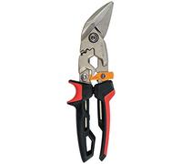 Fiskars Cesoie per lamiere, Taglio offset a sinistra, Fino al 40% di potenza in più, Lunghezza 25,2 cm, Acciaio trattato termicamente/Plastica, Nero/Rosso/Arancione, PowerGear, 1027211