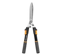 Fiskars Cesoie Telescopiche per Siepi, Manici SoftGrip, Lame in Acciaio di Alta Qualità, Lunghezza: 63 - 83 cm, Nero/Arancione, HS13, 1027527