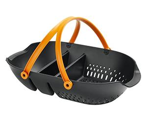 Fiskars Cesta per il Raccolto, Per Raccogliere, Trasportare e Pulire i Prodotti e gli Attrezzi, Plastica, Nero/Arancione, Plus, 1062831