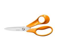 Fiskars Classic Forbici, Lame Seghettate, Per Mancini, Lunghezza Totale: 18,7 cm, Vite Torx Migliorata e Impugnatura più Ergonomica, Acciaio/Plastica di Qualità, Arancione, 1075052