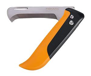 Fiskars Coltello a Serramanico per Frutta e Verdura, Per il Raccolto, Lunghezza Totale: 17,8 cm, Acciaio Inossidabile/Plastica, Nero/Arancione, X-series, K80, 1062819