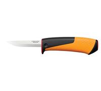 Fiskars Coltello da artigiano, Include fodero con affilalama, Lunghezza totale: 20,9 cm, Nero/Arancione/Rosso, 1023620