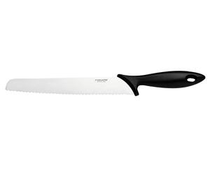 Fiskars Coltello per il Pane con Bordo Seghettato, Essential | Plastica/Acciaio Inox, Lunghezza della Lama: 23 cm, Nero/Argento, 1065564