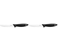 Fiskars Coltello per Pomodori, Essential, Lunghezza Totale: 23 cm, Acciaio Inox/Plastica PP, Nero, 1065569 (Confezione da 2)