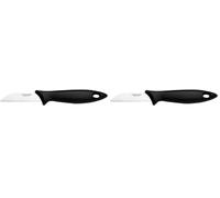 Fiskars Coltello per Sbucciare con Lama in Acciaio Inox, Essential, Plastica/Acciaio Inox, Lunghezza della lama: 7 cm, Nero/Argento, 1065580 (Confezione da 2)