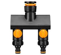 Fiskars Connettore rubinetto 2 vie Comfort 1070577 – On/Off Ø21/26,5/33,3 mm nero/arancione