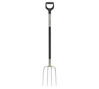 Fiskars Ergonomic Forca per Compost, Acciaio al Boro, Nero/Argento