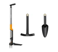 Fiskars Ergonomic Set Base da Giardino, 3 Pezzi, Estirpatore