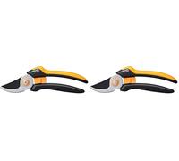 FISKARS Forbici da potatura con lame bypass L, Solid, P341, Per rami freschi e ramoscelli, Rivestimento antiaderente, Lame in acciaio inox, Lunghezza: 20,5 cm, Nero/Arancione, 1057164