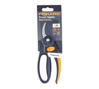 Fiskars Forbice Bypass Fingerloop P44 – Lame acciaio antiaderente, 20 cm, taglio 2 cm Nero/Arancione