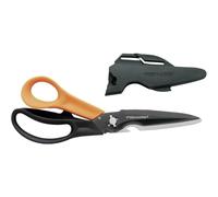 Fiskars Forbici multiuso con lame separabili | In odero con affilaforbici, Lunghezza: 23 cm, Rivestimento in titanio, Nero/Arancione, Cuts + More, 1000809