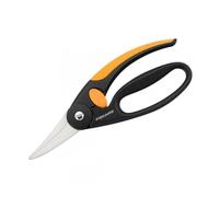 Fiskars Forbici Multiuso, Lunghezza: 22 cm, Lame in Acciaio Inossidabile/Impugnature in Plastica Rinforzata con Fibra di Vetro, Nero/Arancione, Elegance, P45, 1001533