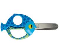 Fiskars Forbici per bambini a forma di pesce, A partire da 4 anni, Lunghezza: 13 cm, Per destrorsi e mancini, Lama in acciaio inossidabile/Impugnature in plastica, Blu, 1003746